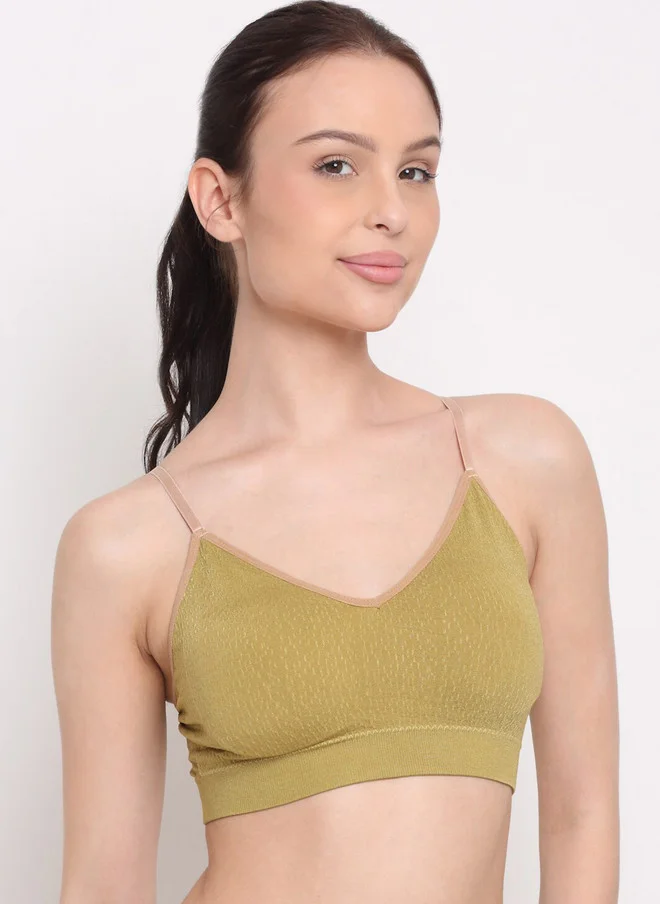 Laceandme Laceandme Women Green Lightly Padded Moisture Wicking Rapid Dry Sports Bra
